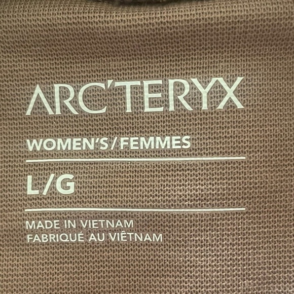 Arc'teryx Lumin Mock Neck Top Jute Heather Light Brown Size Large NWOT - Picture 5 of 11